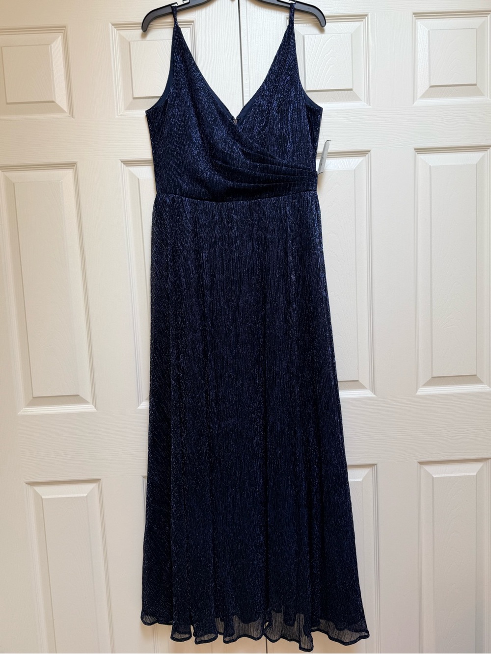 Dress The Population Navy Blue Shimmer V-Neck Maxi Dress